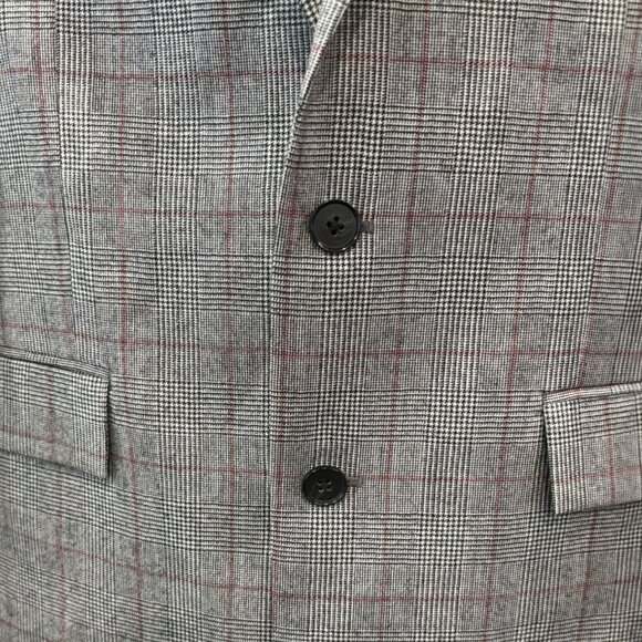 Ryan Seacrest Distinction Plaid Wool Blazer Red Check 100% Wool 40L🧥✨ - Picture 3 of 7